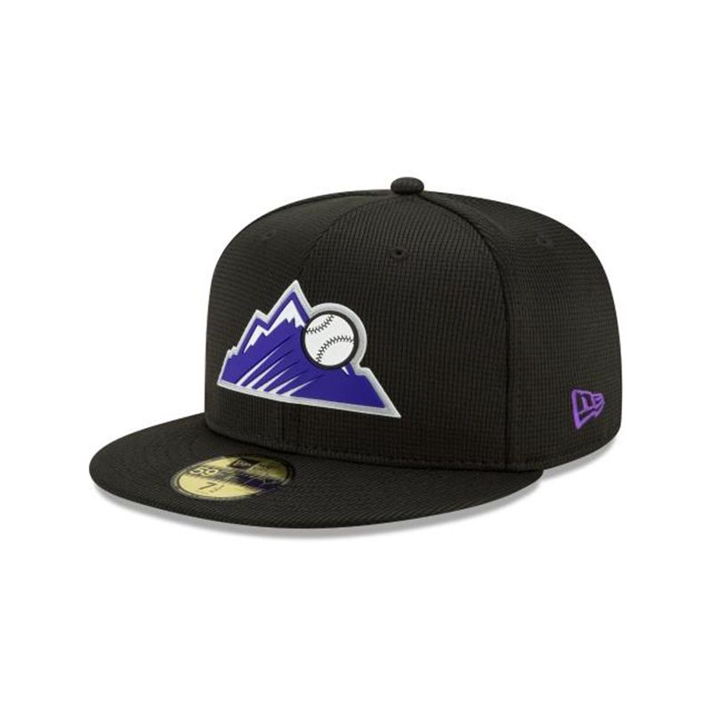 MLB Colorado Rockies Clubhouse Collection 59Fifty Fitted (OGO8556) - Black New Era Caps